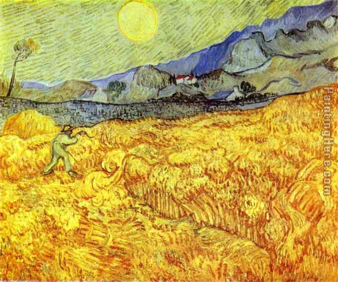 Reaper painting - Vincent van Gogh Reaper art painting